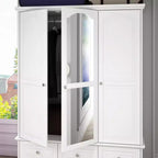 Armadio con Specchio 3 Ante 5 Cassetti Stile Classico