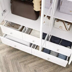 Armadio con Specchio 3 Ante 5 Cassetti Stile Classico