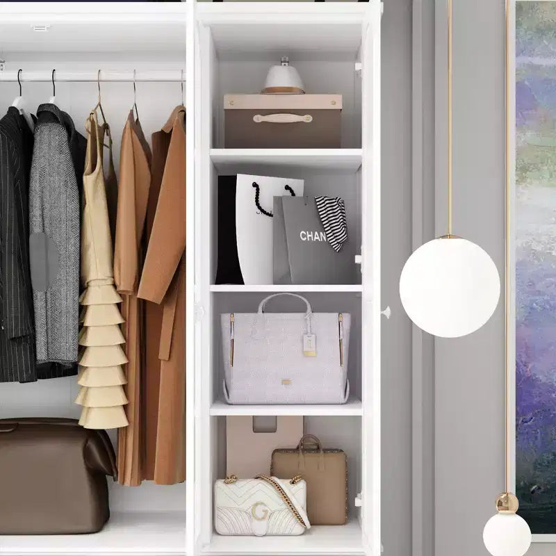 Armadio con Specchio 3 Ante 5 Cassetti Stile Classico
