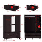 Armadio con Specchio 3 Ante 5 Cassetti Stile Classico