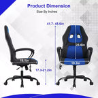 Sedia da gaming da ufficio con supporto lombare regolabile in altezza in pelle PU Sedia direzionale per donne, uomini, adulti