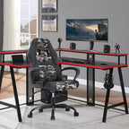 Sedia da gaming da ufficio con supporto lombare regolabile in altezza in pelle PU Sedia direzionale per donne, uomini, adulti