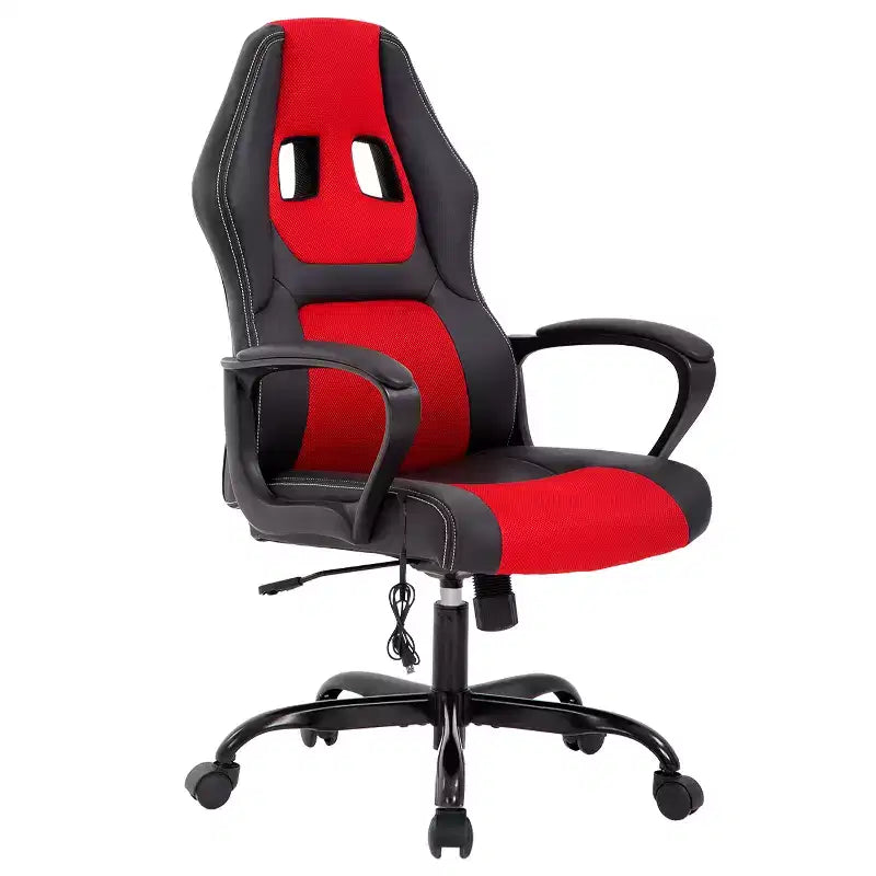 Sedia da gaming da ufficio con supporto lombare regolabile in altezza in pelle PU Sedia direzionale per donne, uomini, adulti