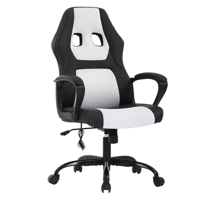 Sedia da gaming da ufficio con supporto lombare regolabile in altezza in pelle PU Sedia direzionale per donne, uomini, adulti