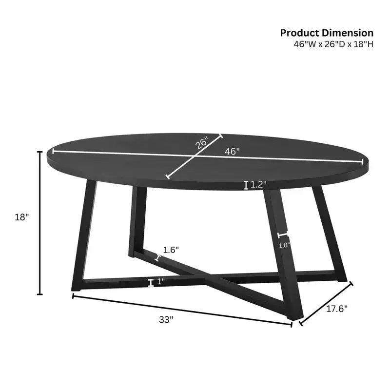 Tavolino da caffè ovale in legno moderno