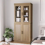 Armadietto in legno 36x31x16 con ripiano regolabile Mobiletto contenitore naturale