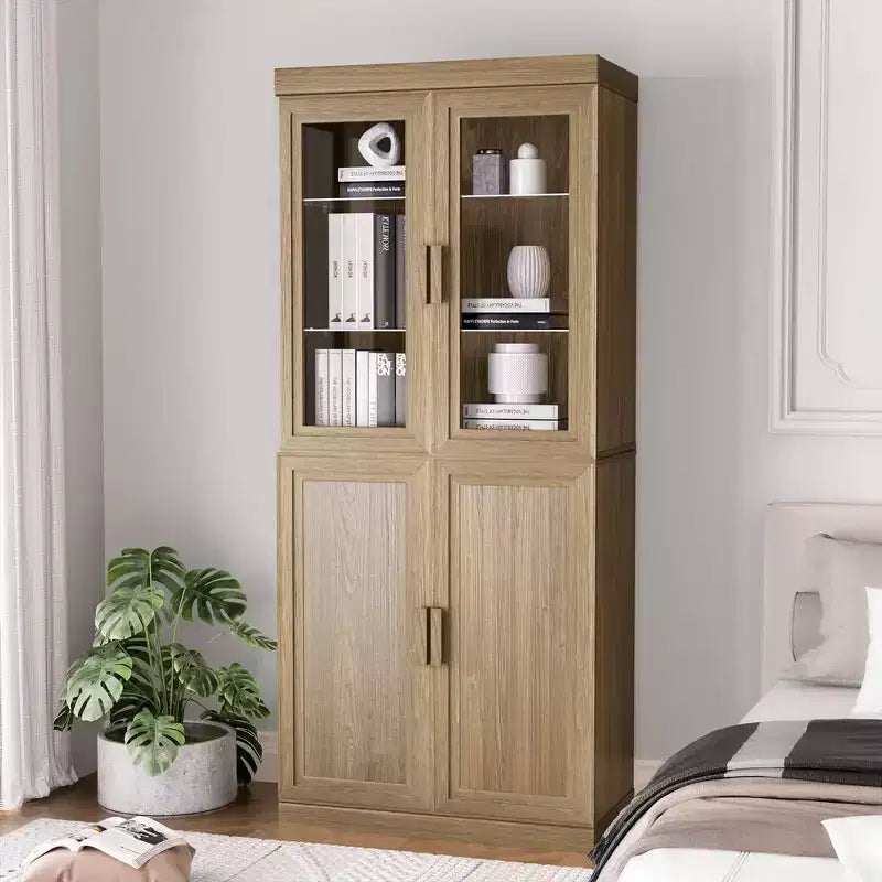 Armadietto in legno 36x31x16 con ripiano regolabile Mobiletto contenitore naturale