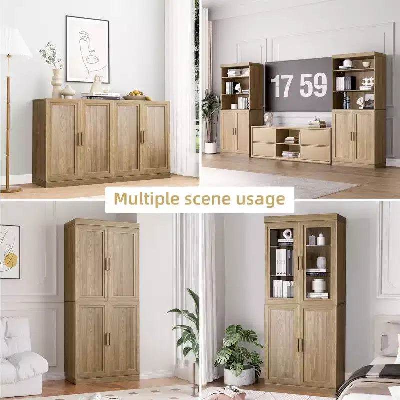 Armadietto in legno 36x31x16 con ripiano regolabile Mobiletto contenitore naturale