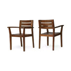 Christopher Knight Home Stamford Outdoor Acacia Wood Dining Chairs (Set of 2)