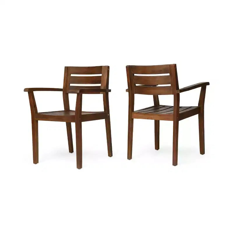 Christopher Knight Home Stamford Outdoor Acacia Wood Dining Chairs (Set of 2)