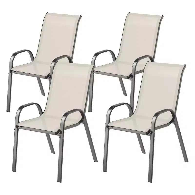 Outsunny Set di 4 Sedie da Esterno, Sedie da Giardino Impilabili con Schienale Alto, Seduta Traspirante in Rete per Giardino, Prato, Cortile