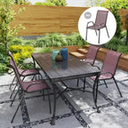 Outsunny Set di 4 Sedie da Esterno, Sedie da Giardino Impilabili con Schienale Alto, Seduta Traspirante in Rete per Giardino, Prato, Cortile