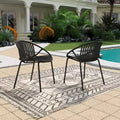 Christopher Knight Home Outdoor Modern Stackable Polypropylene and Iron Dining Chair (Set of 2)