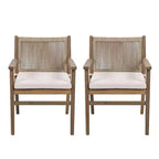 Christopher Knight Home Wecker Sedie da pranzo per esterni in legno di acacia con corda intrecciata (set da 2), beige/marrone chiaro