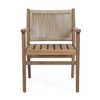 Christopher Knight Home Wecker Sedie da pranzo per esterni in legno di acacia con corda intrecciata (set da 2), beige/marrone chiaro