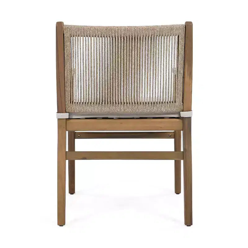 Christopher Knight Home Wecker Sedie da pranzo per esterni in legno di acacia con corda intrecciata (set da 2), beige/marrone chiaro