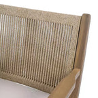 Christopher Knight Home Wecker Sedie da pranzo per esterni in legno di acacia con corda intrecciata (set da 2), beige/marrone chiaro