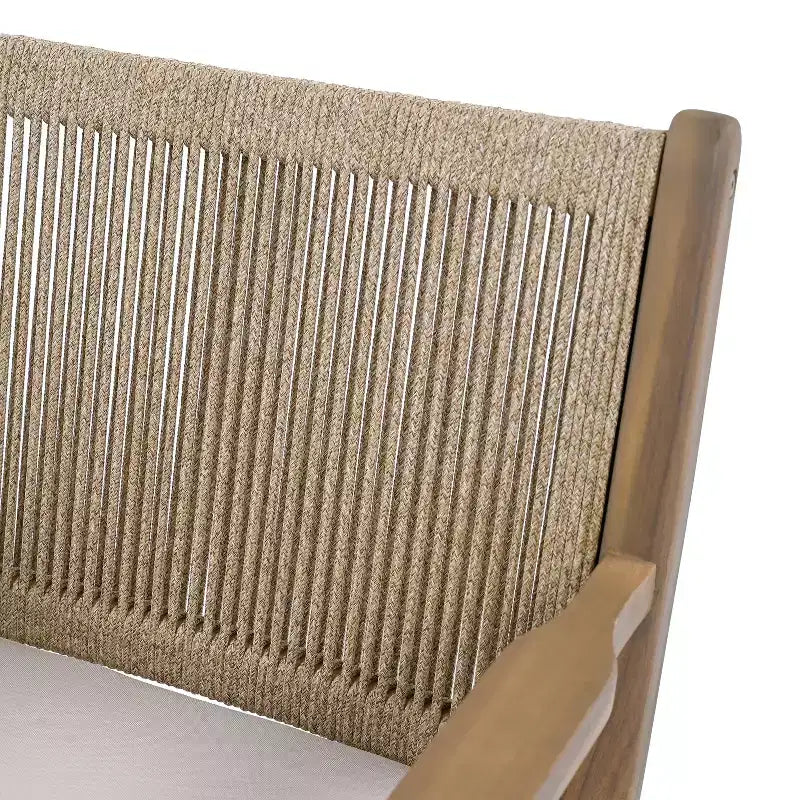 Christopher Knight Home Wecker Sedie da pranzo per esterni in legno di acacia con corda intrecciata (set da 2), beige/marrone chiaro