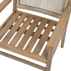 Christopher Knight Home Wecker Sedie da pranzo per esterni in legno di acacia con corda intrecciata (set da 2), beige/marrone chiaro