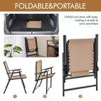 Yaheetech Set di 2 Sedie Pieghevoli da Giardino con Schienale per Giardino, Prato, Cortile
