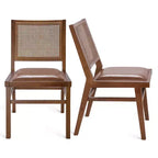 UPTIOT 2-person Indoor Wooden Chairs Brown