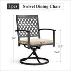 Sedie Girevoli da Esterno in Acciaio Captiva Designs per Patio con Cuscini Spessi
