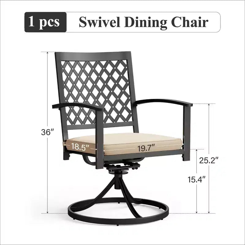 Sedie Girevoli da Esterno in Acciaio Captiva Designs per Patio con Cuscini Spessi