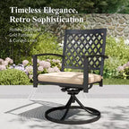 Sedie Girevoli da Esterno in Acciaio Captiva Designs per Patio con Cuscini Spessi