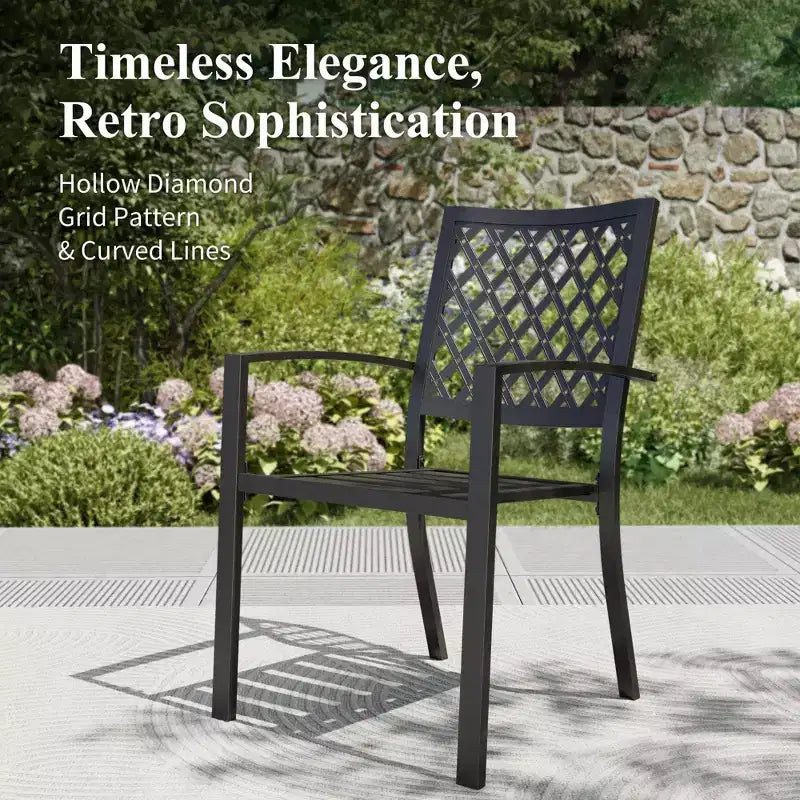 Sedie Girevoli da Esterno in Acciaio Captiva Designs per Patio con Cuscini Spessi