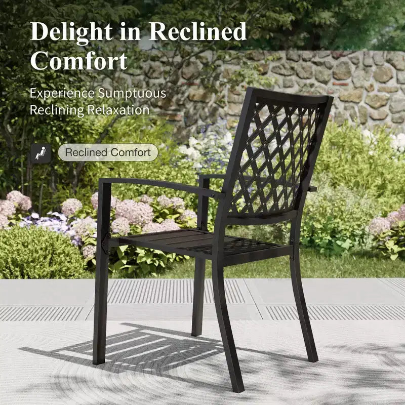 Sedie Girevoli da Esterno in Acciaio Captiva Designs per Patio con Cuscini Spessi