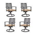 Captiva Designs Outdoor Patio Dining Swivel Steel Chairs with Thick Cushions