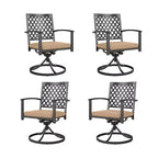 Captiva Designs Outdoor Patio Dining Swivel Steel Chairs with Thick Cushions