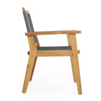 Christopher Knight Home McGill sedie da pranzo per esterni in corda e legno di acacia (set da 2), teak/grigio scuro