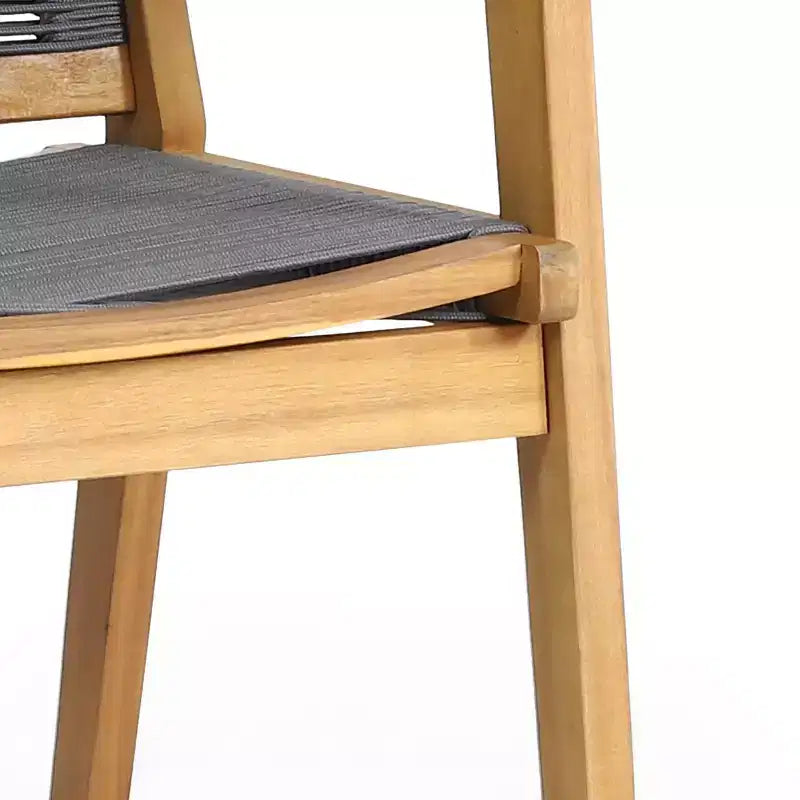 Christopher Knight Home McGill sedie da pranzo per esterni in corda e legno di acacia (set da 2), teak/grigio scuro