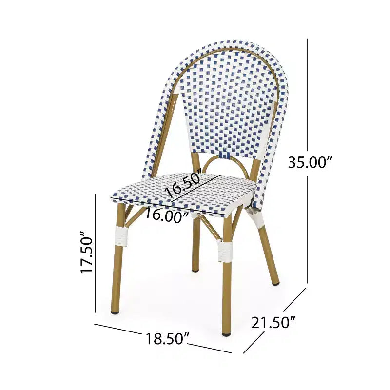 Christopher Knight Home Chaises de bistrot Brandy d'extérieur en aluminium finition bambou français et rotin synthétique (lot de 2)