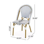 Christopher Knight Home Chaises de bistrot Brandy d'extérieur en aluminium finition bambou français et rotin synthétique (lot de 2)