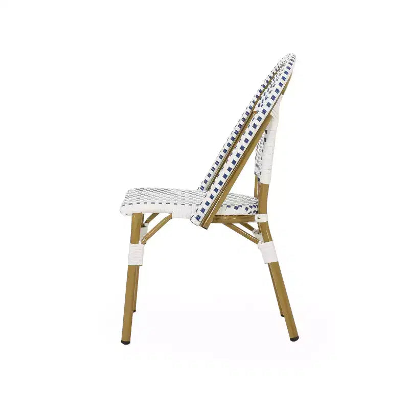 Christopher Knight Home Chaises de bistrot Brandy d'extérieur en aluminium finition bambou français et rotin synthétique (lot de 2)