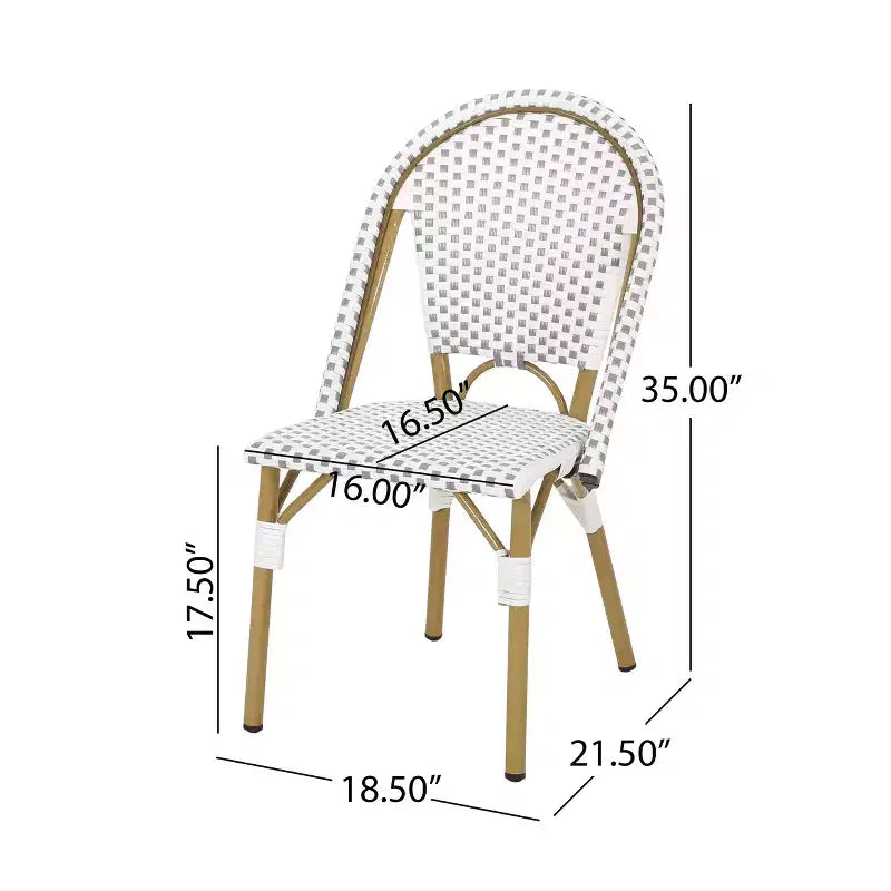 Christopher Knight Home Chaises de bistrot Brandy d'extérieur en aluminium finition bambou français et rotin synthétique (lot de 2)