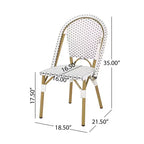 Christopher Knight Home Chaises de bistrot Brandy d'extérieur en aluminium finition bambou français et rotin synthétique (lot de 2)