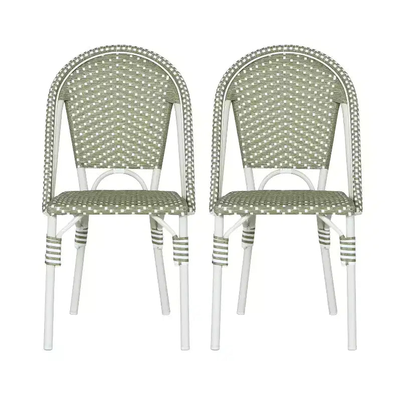 Christopher Knight Home Chaises de bistrot Brandy d'extérieur en aluminium finition bambou français et rotin synthétique (lot de 2)