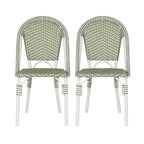 Christopher Knight Home Chaises de bistrot Brandy d'extérieur en aluminium finition bambou français et rotin synthétique (lot de 2)