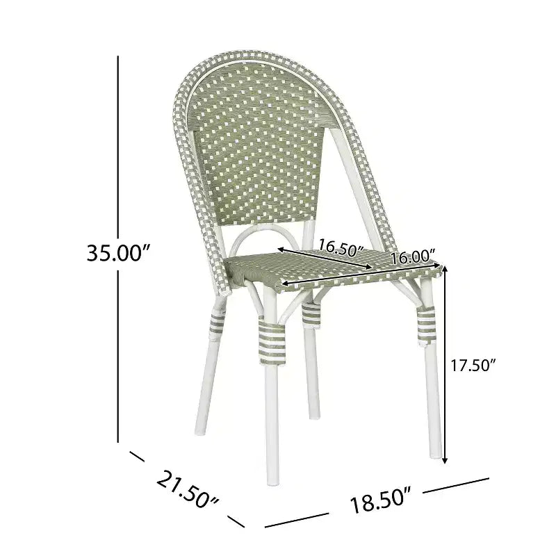 Christopher Knight Home Chaises de bistrot Brandy d'extérieur en aluminium finition bambou français et rotin synthétique (lot de 2)