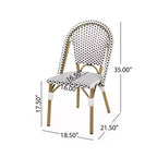 Christopher Knight Home Chaises de bistrot Brandy d'extérieur en aluminium finition bambou français et rotin synthétique (lot de 2)