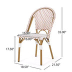 Christopher Knight Home Chaises de bistrot Brandy d'extérieur en aluminium finition bambou français et rotin synthétique (lot de 2)
