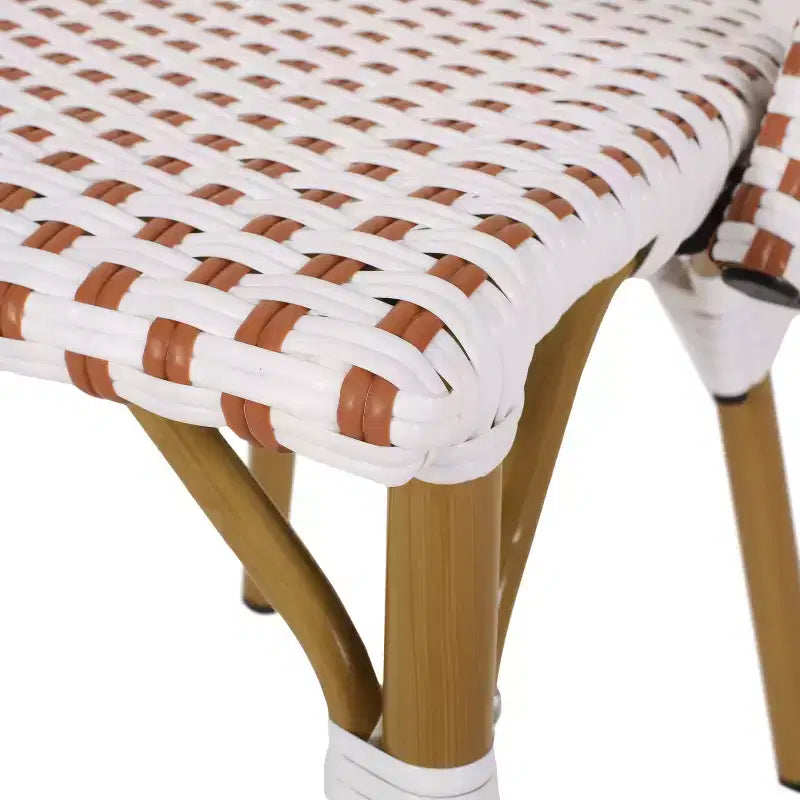 Christopher Knight Home Chaises de bistrot Brandy d'extérieur en aluminium finition bambou français et rotin synthétique (lot de 2)