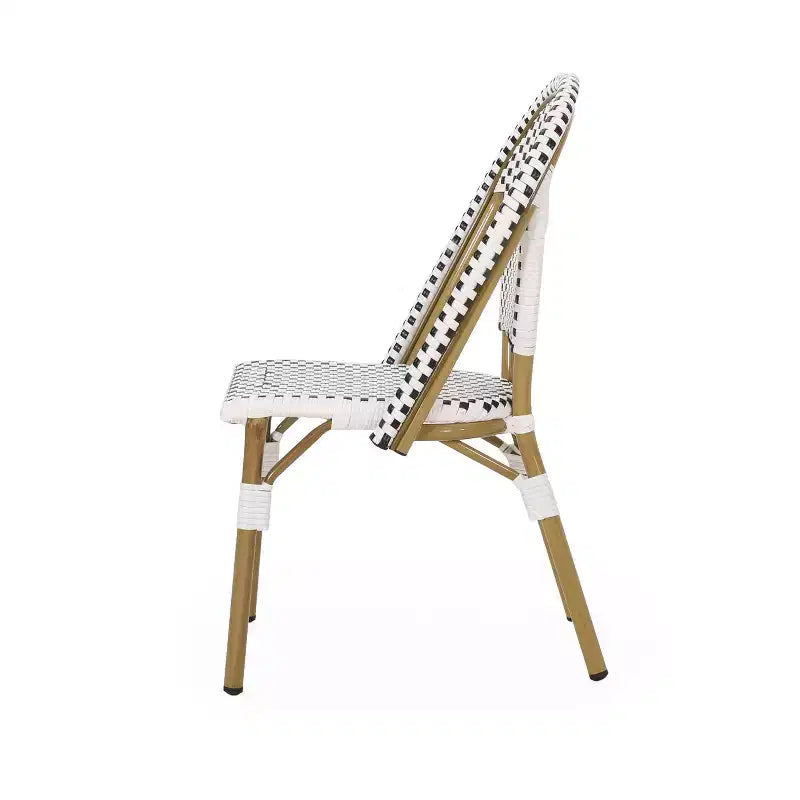 Christopher Knight Home Chaises de bistrot Brandy d'extérieur en aluminium finition bambou français et rotin synthétique (lot de 2)