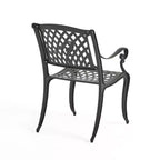 Christopher Knight Home Hallandale Chaises de salle à manger d'extérieur en fonte d'aluminium (Lot de 2), Noir mat antique