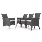 GDFStudio Jocelyn Outdoor Wicker Dining Chairs with Cushion (Set of 4), Gray/Light Gray