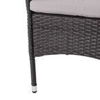 GDFStudio Chaises de salle à manger d'extérieur en osier Jocelyn avec coussin (lot de 4), gris/gris clair