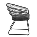 Christopher Knight Home Lemere Sedie da pranzo imbottite in vimini e metallo per esterni (set da 2)